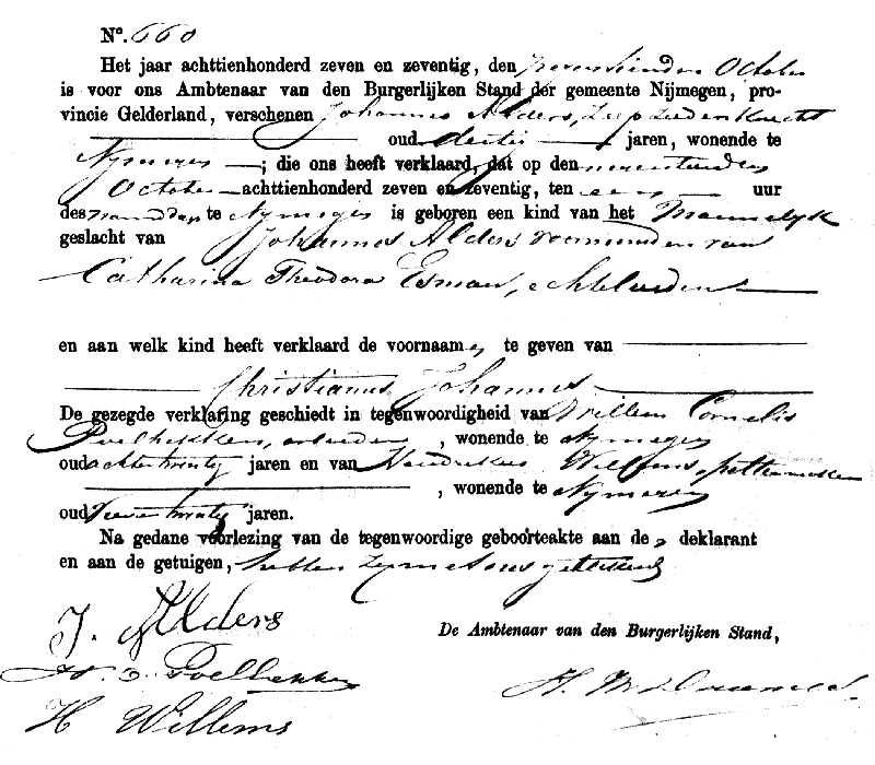 18771019 geb akte 660 Cristianus J zv J Alders - CT Esman